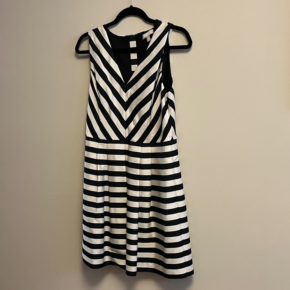 Banana Republic Black and White Striped Dress